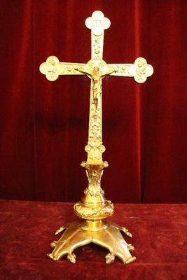 Altar - Cross en Full Bronze / Polished and Varnished, France 19th century