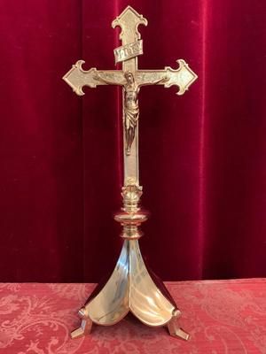 Altar - Cross en Bronze / Polished and Varnished, Belgium 19th century