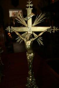 Altar Cross en bronze, Dutch 19th century