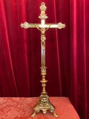 Altar - Cross en Bronze / Polished and Varnished, Belgium 19 th century