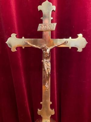 Altar - Cross en Bronze / Polished and Varnished, France 19 th century