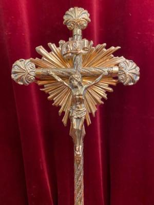 Altar - Cross en Bronze / Polished and Varnished, Belgium 19 th century
