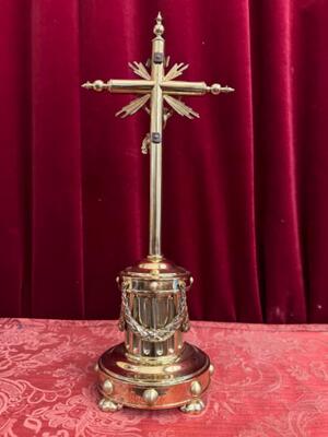 Altar - Cross Engraved : Souvenir Du 22 Avril 1884 en Bronze Gilt, France 19 th century ( Anno 1884 )