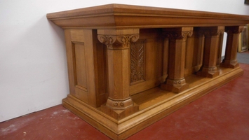 Altar With Original Altar - Stone en Oak wood, Belgium 19th century