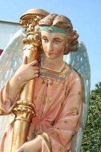 Angel en PLASTER POLYCHROME, France 19th century