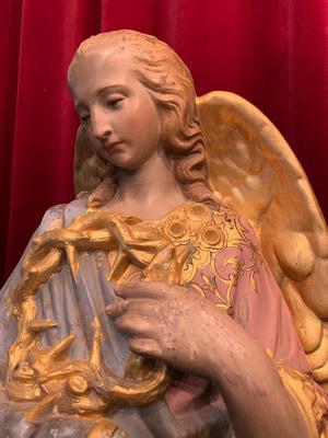 Angel en Terra-Cotta polychrome, France 19th century ( anno 1875 )