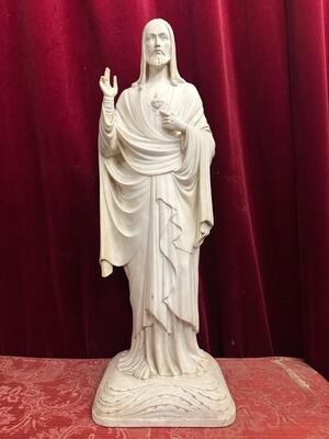 Holy Heart Statue  style art - deco en Plaster, Netherlands  20 th century ( Anno 1930 )