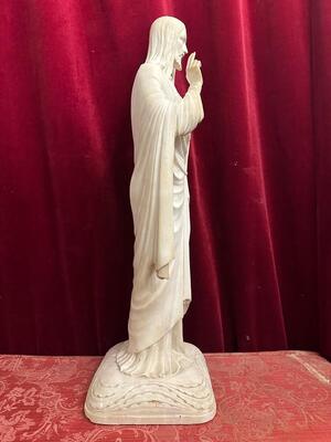 Holy Heart Statue  style art - deco en Plaster, Netherlands  20 th century ( Anno 1930 )