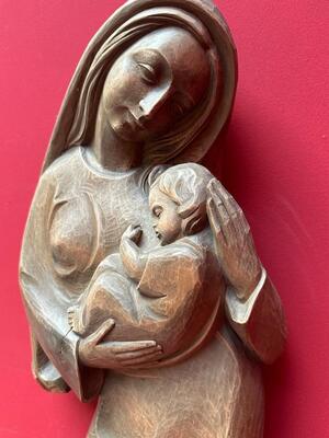 St. Mary With Child  style art - deco en Wood, Southern Germany 20 th century