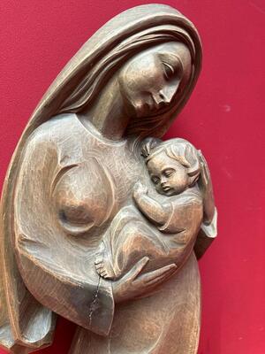 St. Mary With Child  style art - deco en Wood, Southern Germany 20 th century