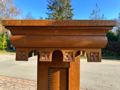 Statue Stand style art - deco en Oak wood, Netherlands  20 th century ( Anno 1930 )