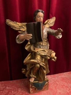 Angel style Baroque en wood polychrome, Southern Germany 19th century ( anno 1900 )