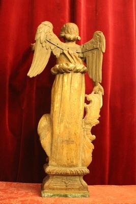 Angel  style Baroque en hand-carved wood , Belgium 18 th century