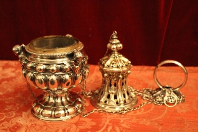 Censer style Baroque en full silver, Dutch 19th century ( anno 1830 )