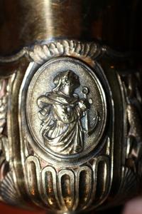 Chalice style baroque en silver, France 19th century