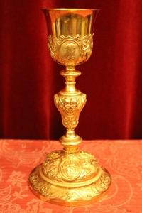 Chalice style Baroque en full silver / Gilt, France Signed : troullier Paris 19th century ( anno 1850)