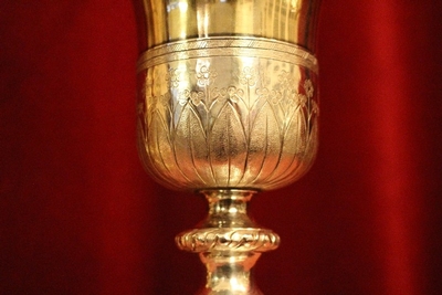 Chalice style Baroque en full silver, France Clermond - Ferrand 1819 - 1828 19th century
