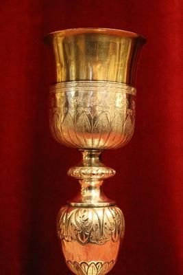Chalice style Baroque en full silver, France Clermond - Ferrand 1819 - 1828 19th century