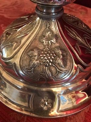 Chalice Complete With Paten style Baroque en full silver, France 18 th century
