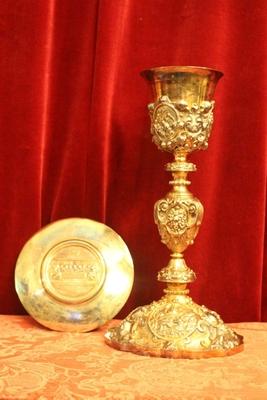 Chalice Weight 1.00 Kgs. Could Be Cleaned On Request style Baroque en full silver , France 19 th century 1847