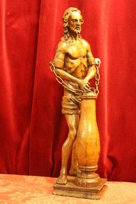 Imagination Flagellation Jesus Christ style Baroque en hand-carved wood Oak, Flemish 18th century