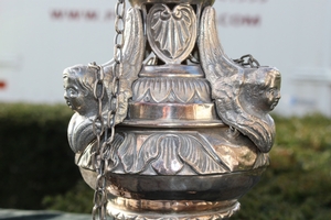 Large Censer style Baroque en Brass / Silver plated, France 19th century