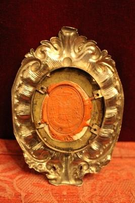 Relic St. Godelieve style Baroque en full silver, Dutch 19th century
