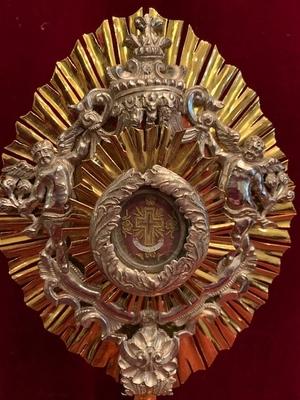 Reliquary / Relic Of The True Cross style Baroque en Brass / Glass, Austria 18th century ( Anno 1780 )