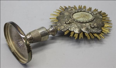 Reliquary  Relic Of The True Cross style Baroque en silver, 18 th century