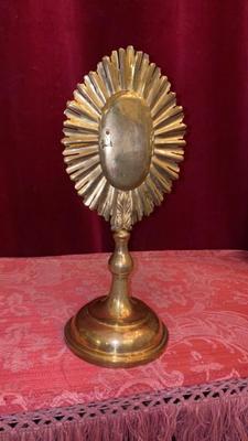 1 Baroque Reliquary – Relic Of The True Cross With Original Documentation / Base Restored