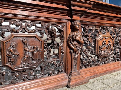 Extremely High Quality Fully Hand-Carved Communion-Rail style BAROQUE-ROCOCO en Wood Oak, Belgium 18th century