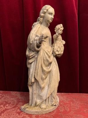 St. Mary With Child style Baroque en hand-carved wood polychrome, Belgium 17 th century