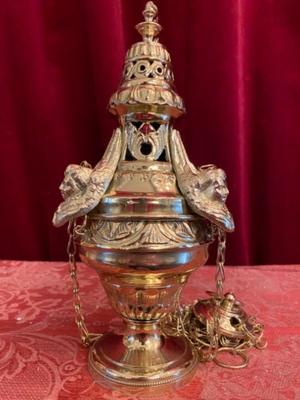 Censer  style BAROQUE-STYLE en Brass / Bronze / Polished and Varnished, Belgium 19 th century ( Anno 1865 )
