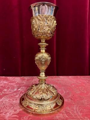 Chalice  style Baroque - Style en Silver Cuppa / Brass / Gilt Polished & Varnished, Belgium  19 th century ( Anno 1825 )