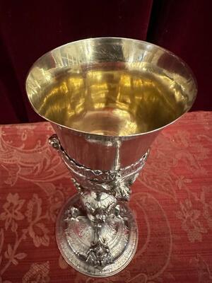 Chalice style Baroque - Style en Full Silver Polished and Varnished, Italy 18 th century