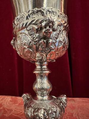 Chalice style Baroque - Style en Full Silver Polished and Varnished, Italy 18 th century