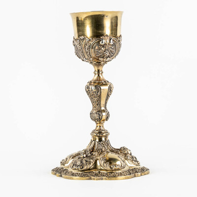 Chalice By : Jan Jacobus Vermandele (1788-1859) style Baroque - Style en Full - Silver, Gent - Belgium 18 th century