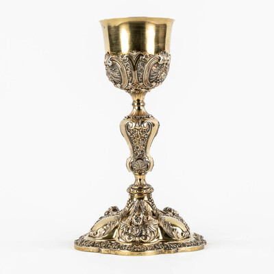 Chalice By : Jan Jacobus Vermandele (1788-1859) style Baroque - Style en Full - Silver, Gent - Belgium 18 th century