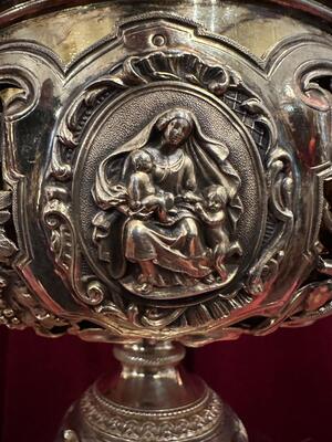 Ciborium Detail Pictures For Id :  style Baroque - Style en Full - Silver / Silver Marks Present, Belgium  19 th century ( Anno 1835 )