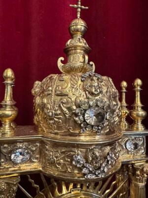 Exceptional Reliquary Relic Of The True Cross Higher Price Range style Baroque - Style en Full - Silver / Stones / Diamonds, Belgium  18 th century