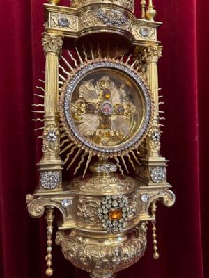 Exceptional Reliquary Relic Of The True Cross Higher Price Range style Baroque - Style en Full - Silver / Stones / Diamonds, Belgium  18 th century