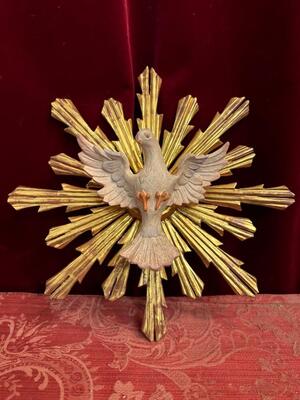Holy Spirit As A Dove style Baroque - Style en Hand - Carved Wood Polychrome , Southern Germany 19 th century