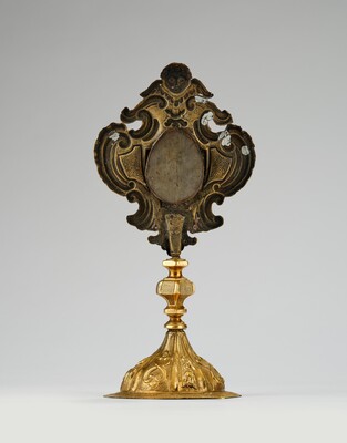 Reliquary - Relic Ex Ossibus St. Sebastian  style Baroque - Style en Brass / Gilt / Glass, Southern Germany 18 th century