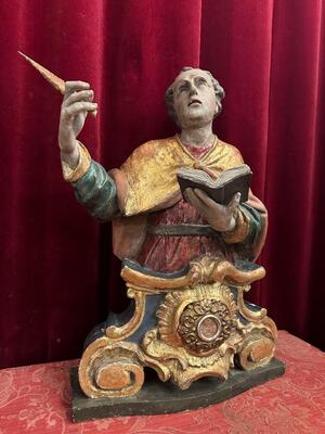 1 Baroque - Style Reliquary - Relic Ex Sepulchre St. John Evangelist With Original Document