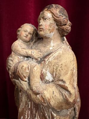 Sculpture Madonna With Child style Baroque - Style en Hand - Carved Wood , France 18 th century