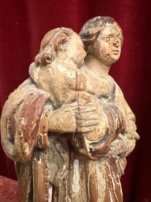 Sculpture Madonna With Child style Baroque - Style en Hand - Carved Wood , France 18 th century