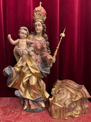 1 Baroque - Style Sculpture Madonna With Child