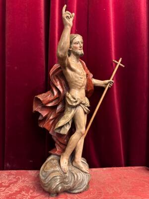 Sculpture St. John Baptist  style Baroque - Style en Wood Polychrome / Glass Eyes, Spain 18 th century
