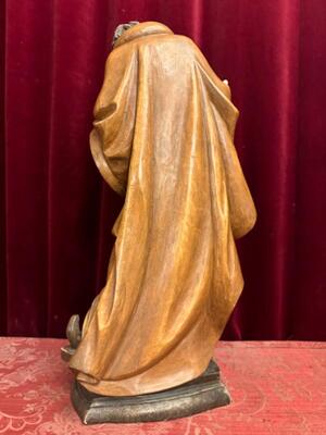 Sculpture St. Joseph & Child style Baroque - Style en Hand - Carved Wood Polychrome / Gilt, Italy 20 th century