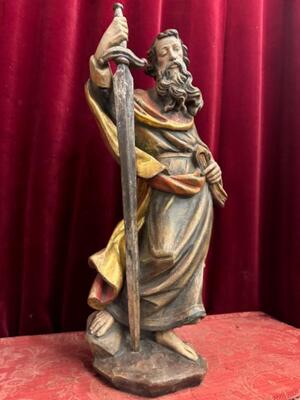 Sculpture St. Paul style Baroque - Style en Hand - Carved Wood Polychrome / Gilt, Italy 20 th century